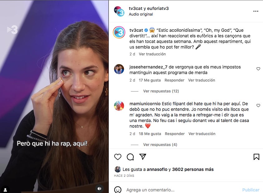Los concursantes de Eufòría, asustados por las cançons de esta gala - Instagram