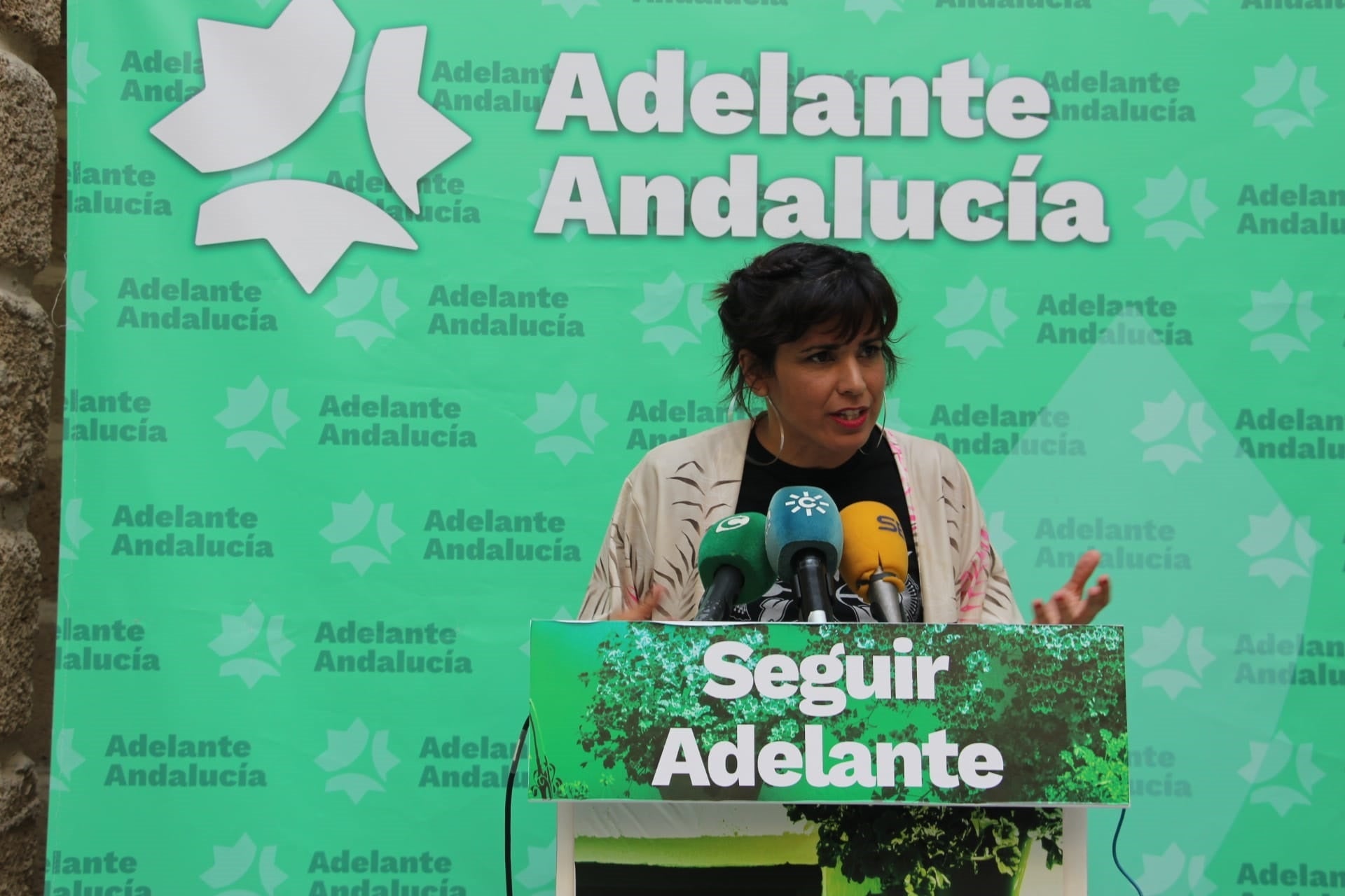 La portavoz de Adelante Andalucía, Teresa Rodríguez, en una comparecencia / Adelante Andalucía