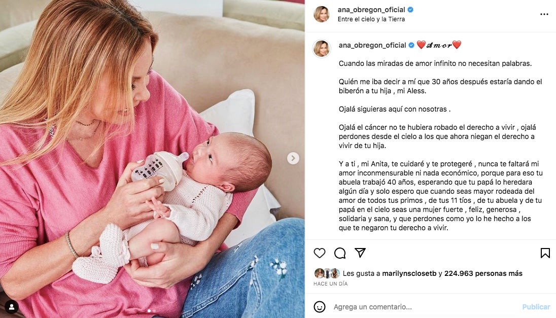 La actriz, enamorada de su nieta - Instagram