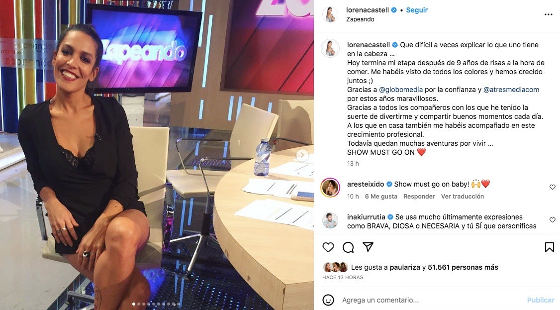 Lorena Castell marxa de Zapeando - Instagram