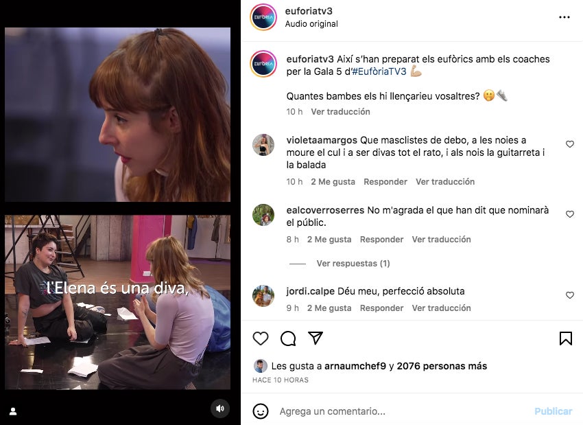 Primeras clases para las actuaciones de Eufòría - Instagram