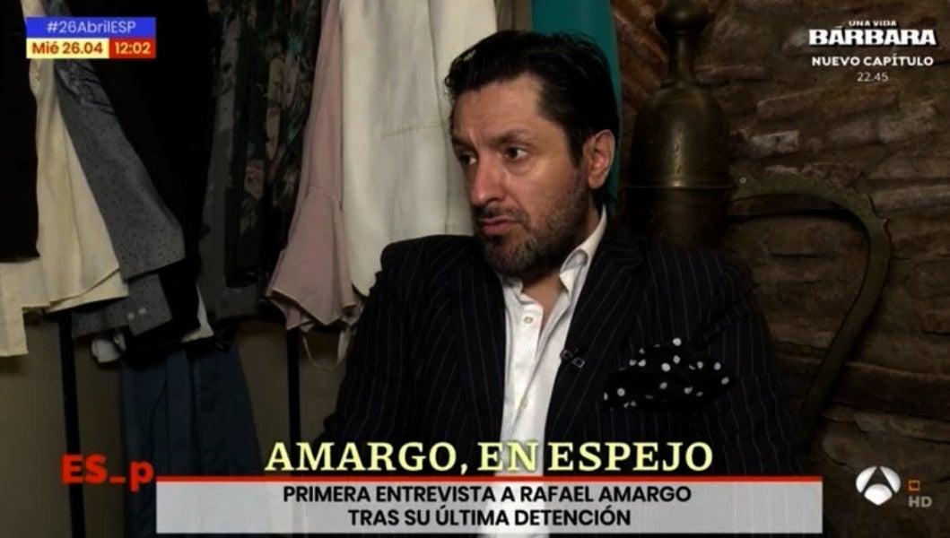 Rafael Amargo reaparece a televisió després de la segunda detenció - Antena 3