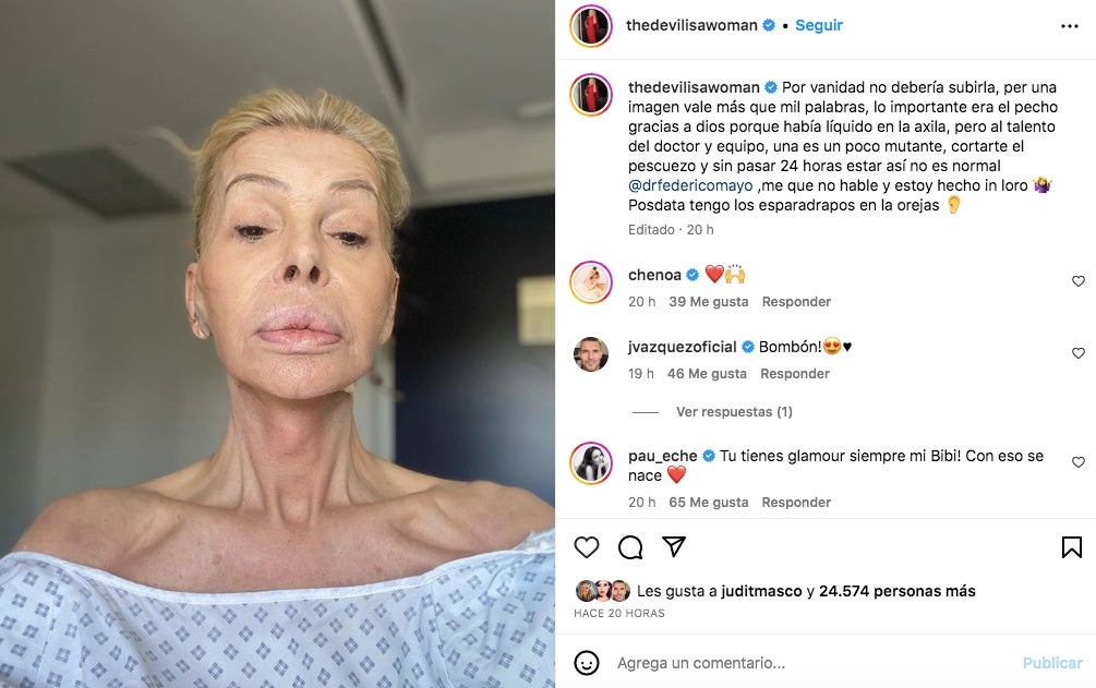 Bibiana Fernández, a l'hospital - Instagram