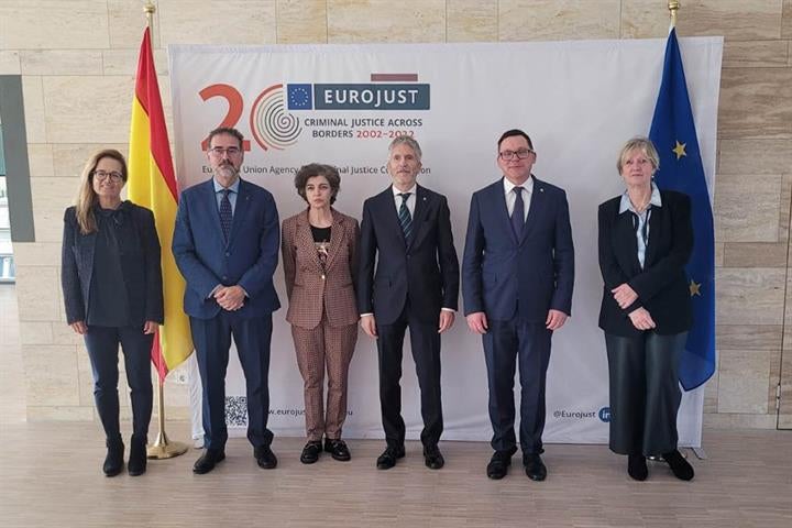 Fernando Grande Marlaska, en el encuentro de noviembre de 2022 a Eurojust/MdI