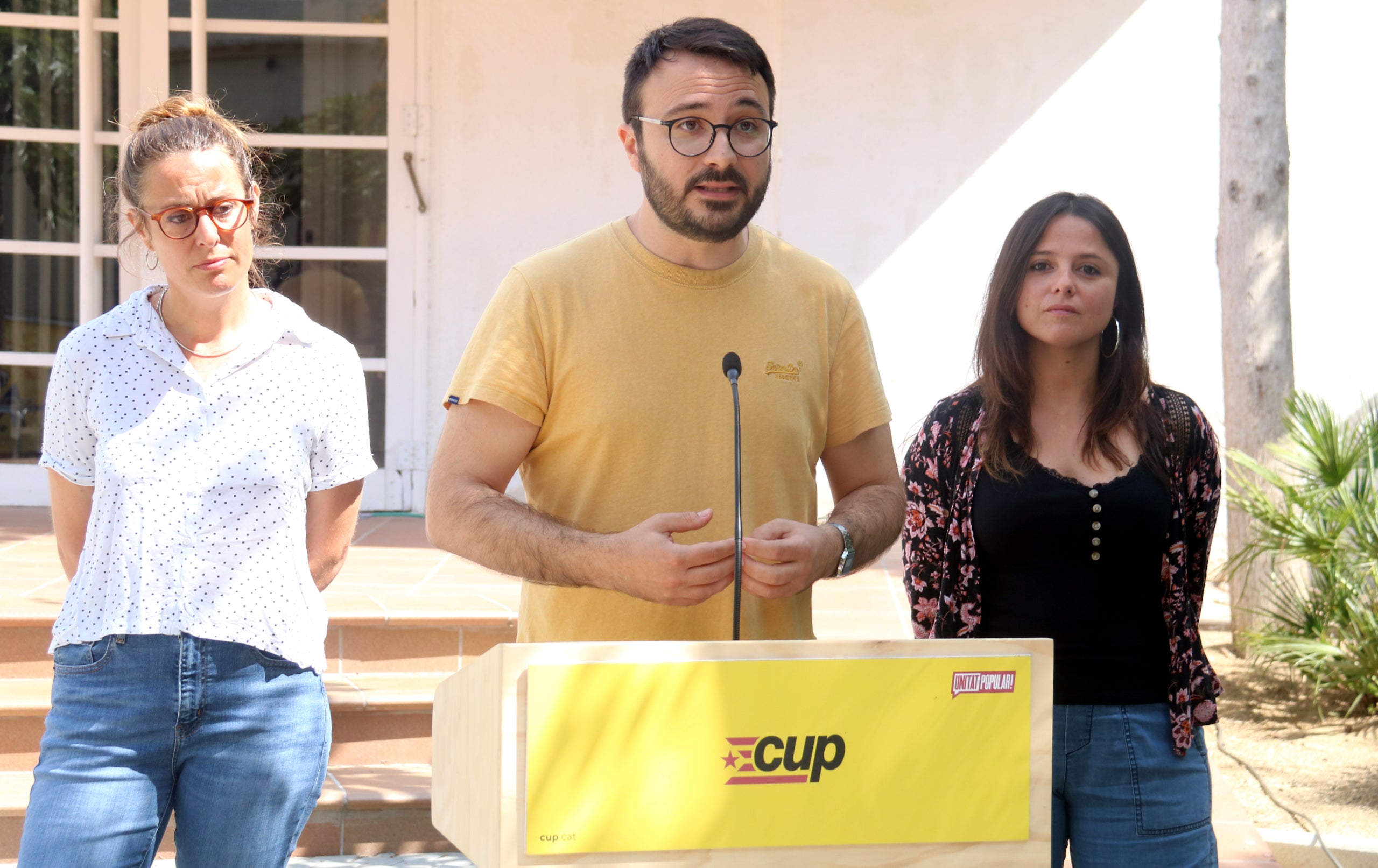 Els diputats de la CUP Mireia Vehí, Albert Botran i Maria Sirvent en un acte / ACN