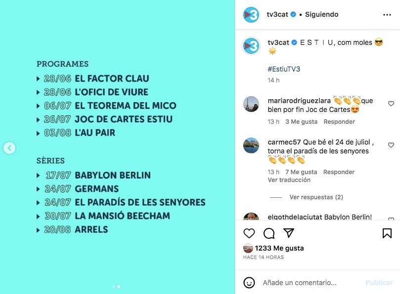 Aquestes són les estrenes de TV3 per a aquest estiu - Instagram