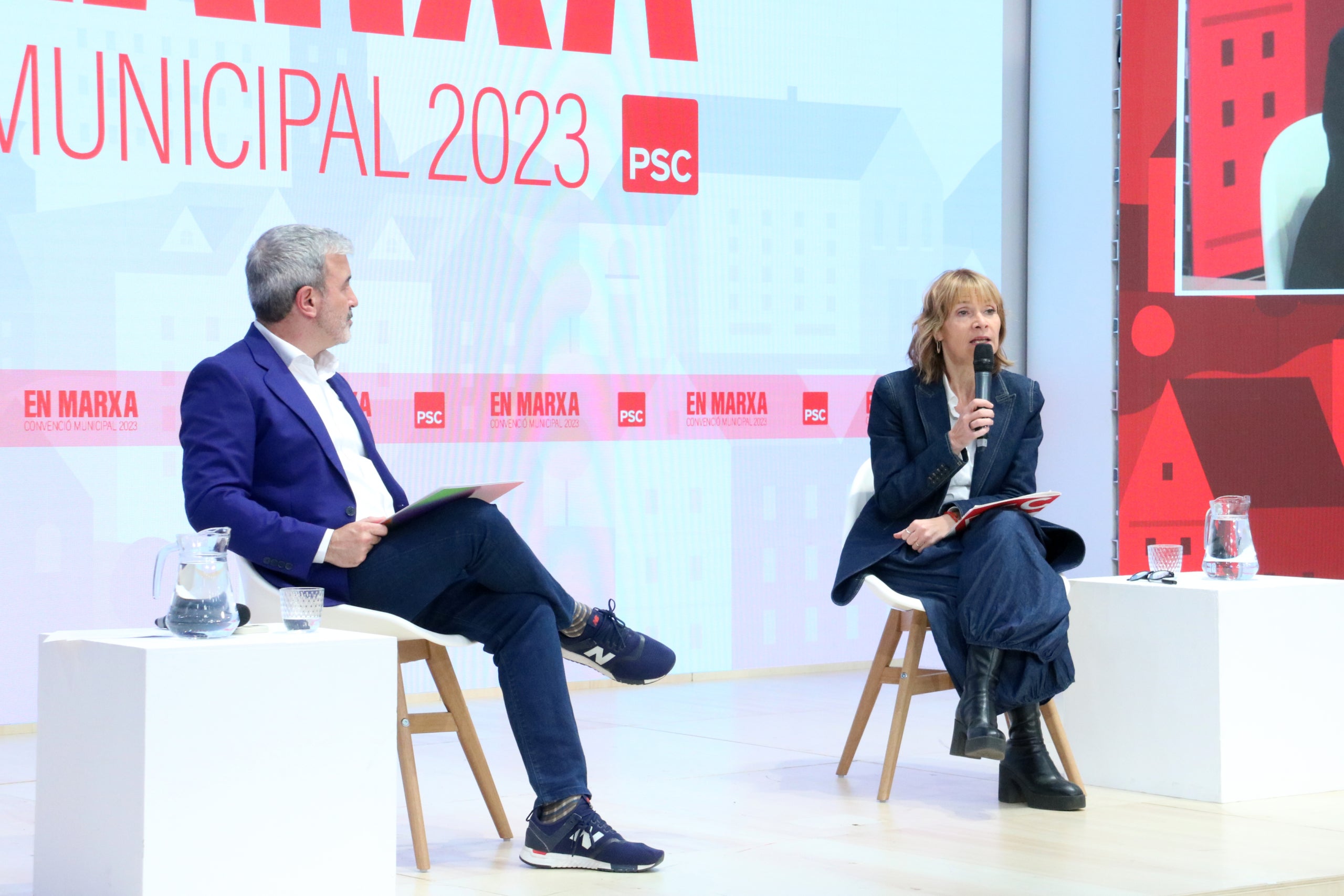 Jaume Collboni i Lluïsa Moret, en un acte de campanya/PSC