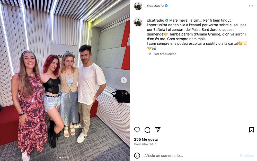 La Jim d'Eufòria, entrevistada a Catalunya Ràdio - Instagram