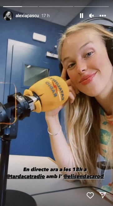 L'Alèxia, contenta de poder parlar a Catalunya Ràdio - Instagram