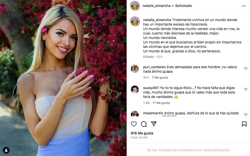 L'exparella de Risto Mejide respon i parla de la ruptura - Instagram
