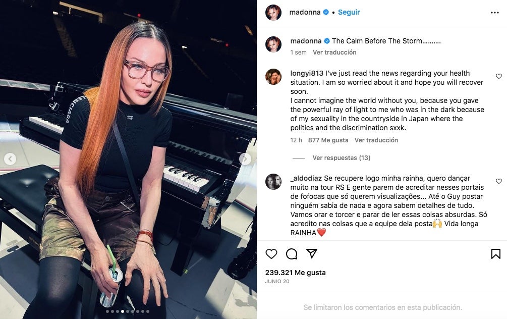 Madonna estaba preparada para la gira - Instagram