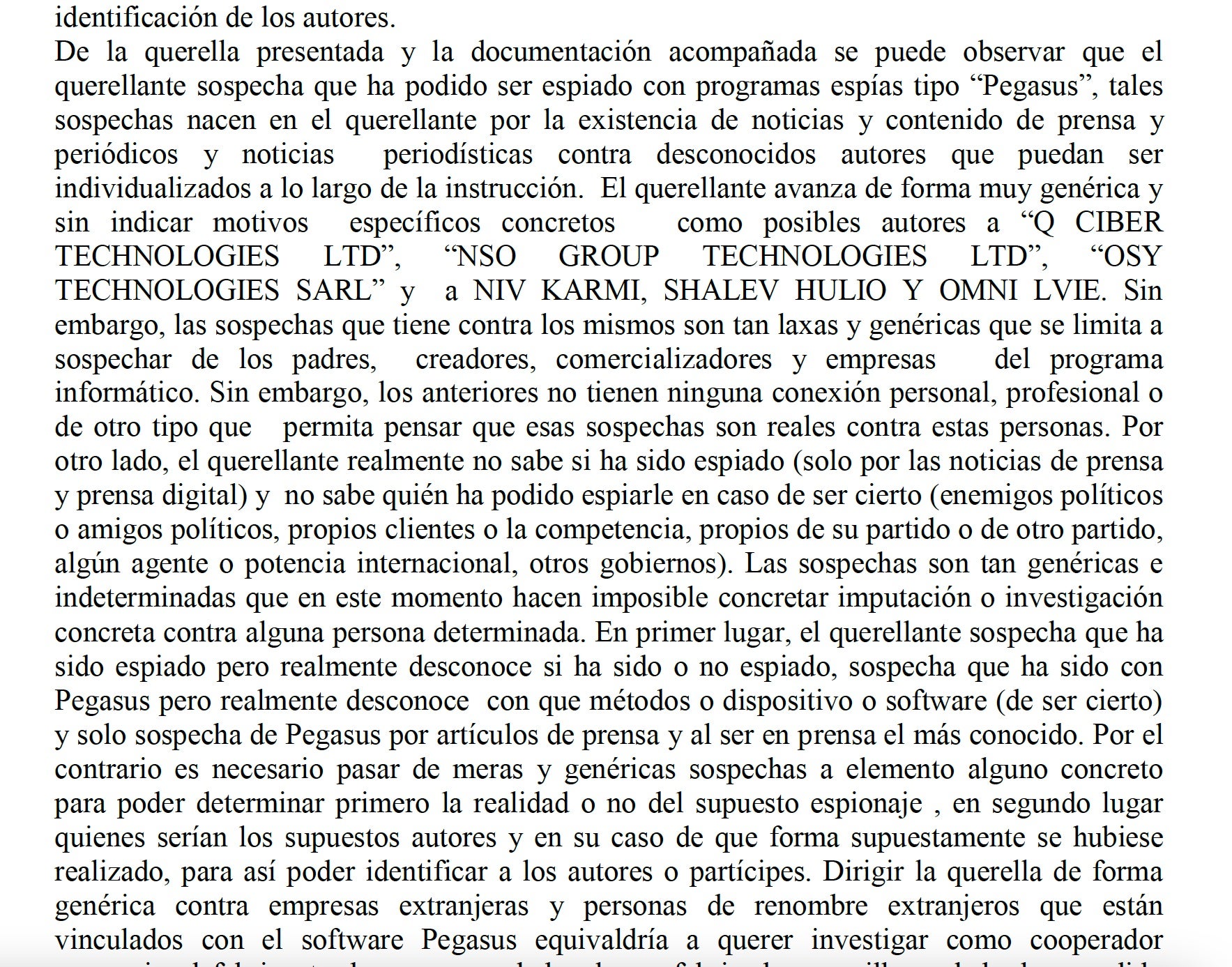 Parto de la interlocutoria de la Audiencia de Madrid sobre el espionaje a Boye por parte de Pegasus/Quico Sallés