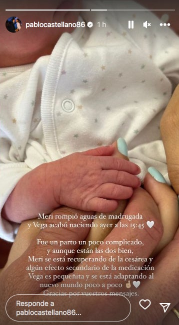 Primera foto de la filla de María Pombo i Pablo Castellano - Instagram