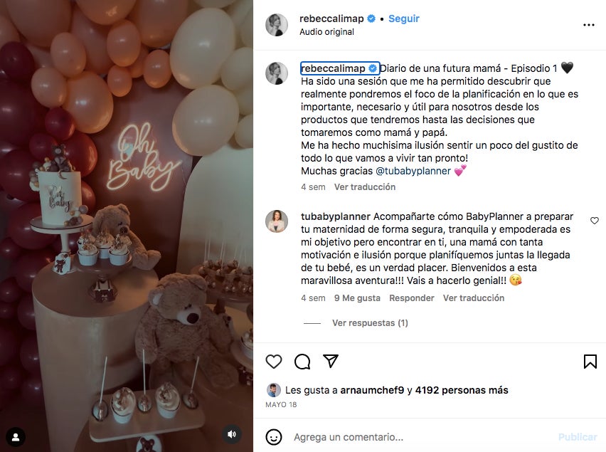 Rebecca Lima muestra fotos de la baby shower - Instagram