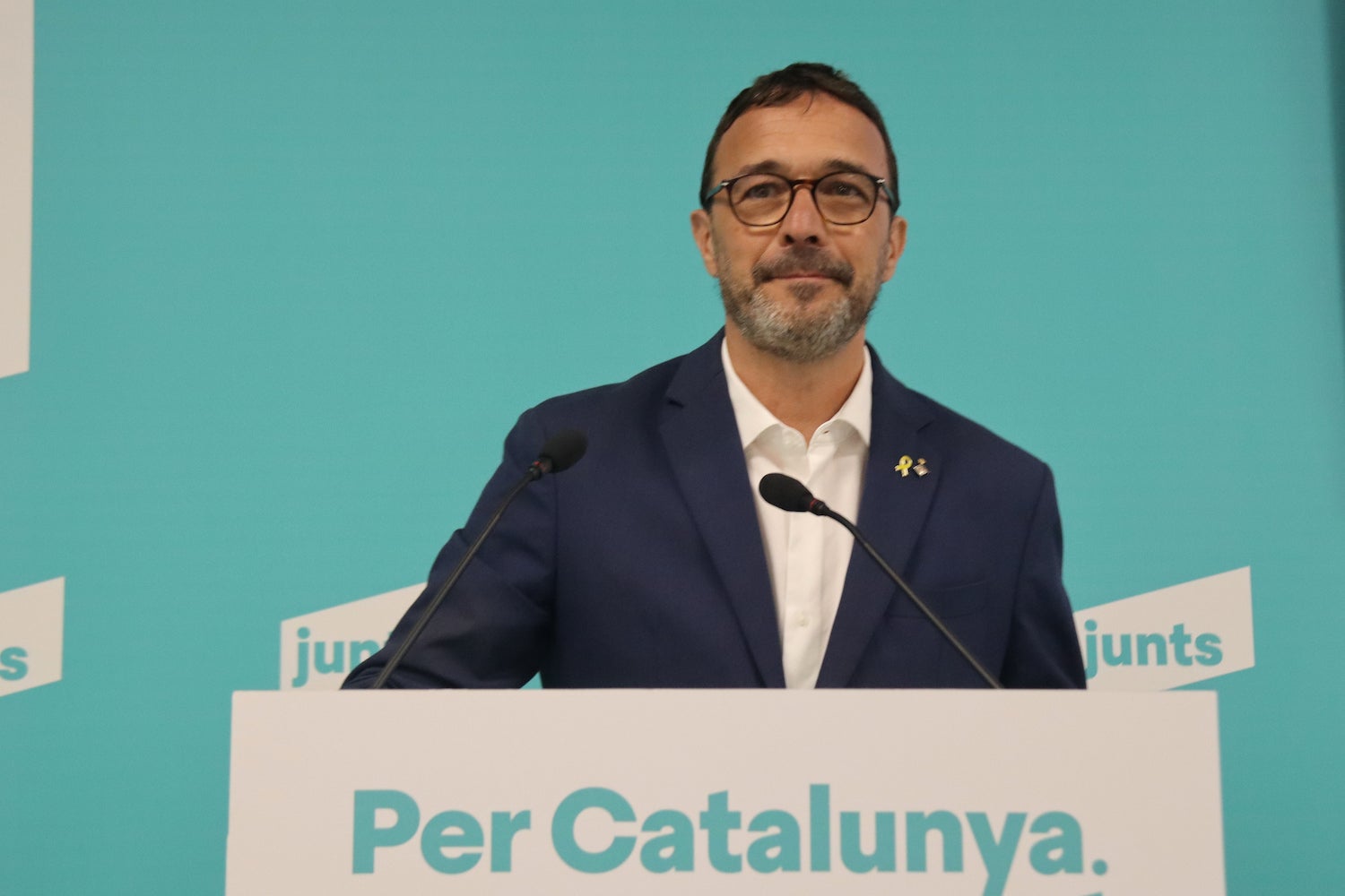 El portaveu de Junts, Josep Rius, en roda de premsa després de l'executiva del partit / ACN