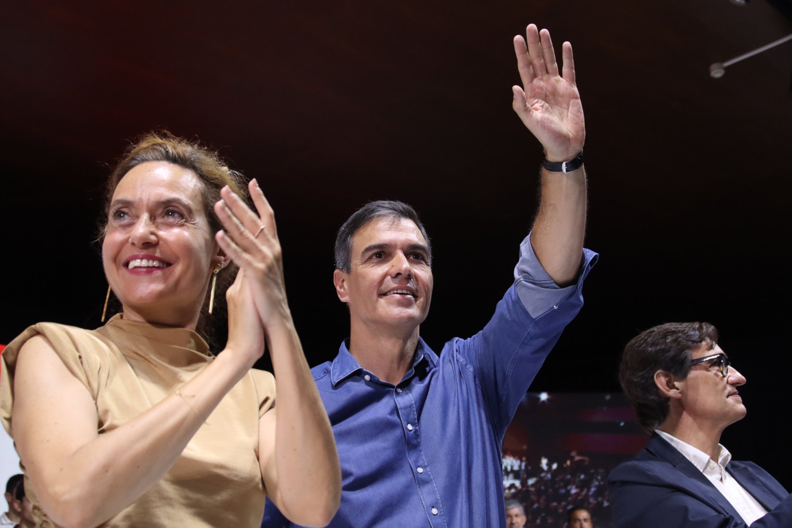 Batet, Sánche i Illa en un acte de campanya del PSC / ACN