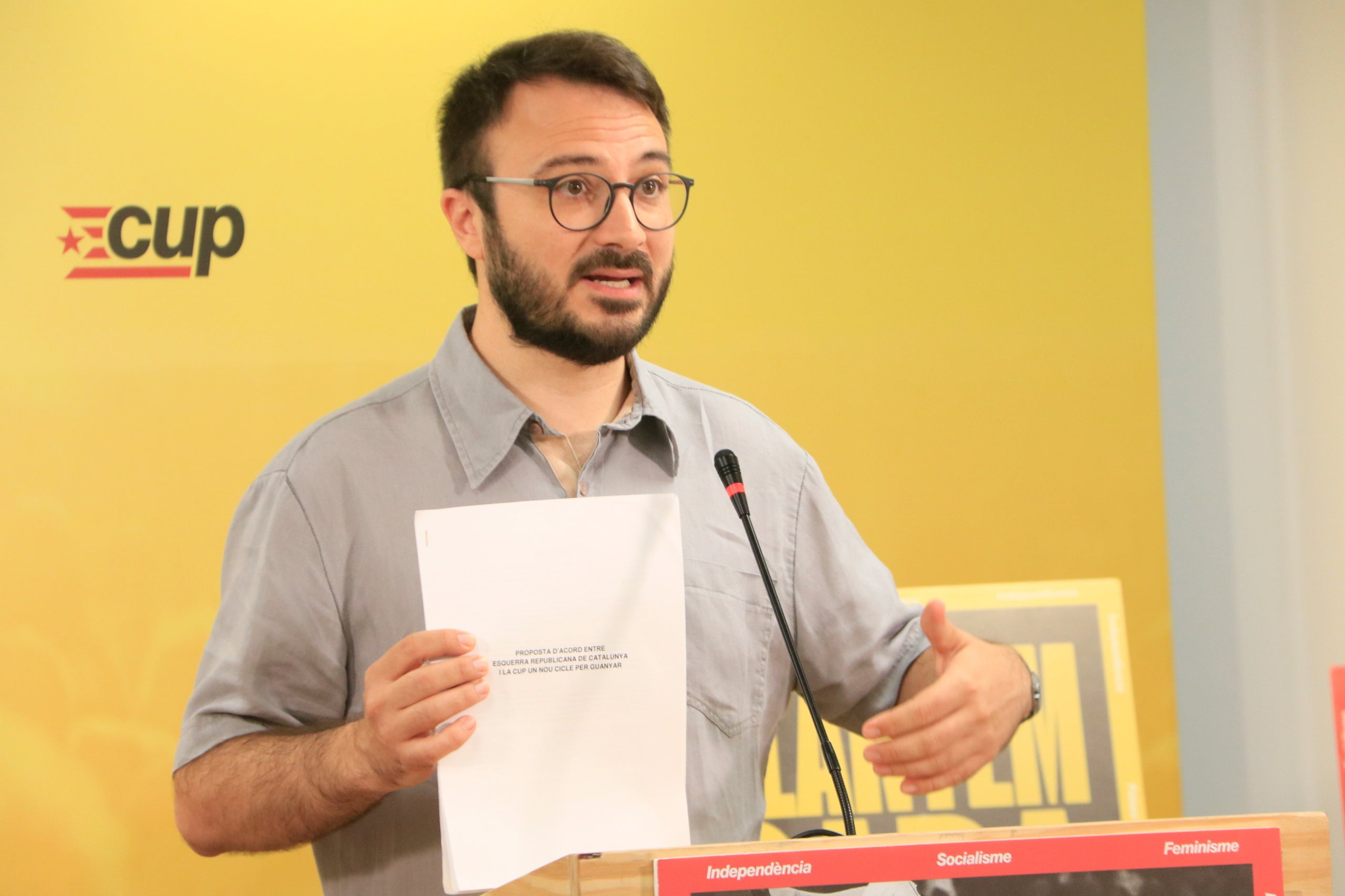 El cap de llista de la CUP, Albert Botran, en una roda de premsa / ACN