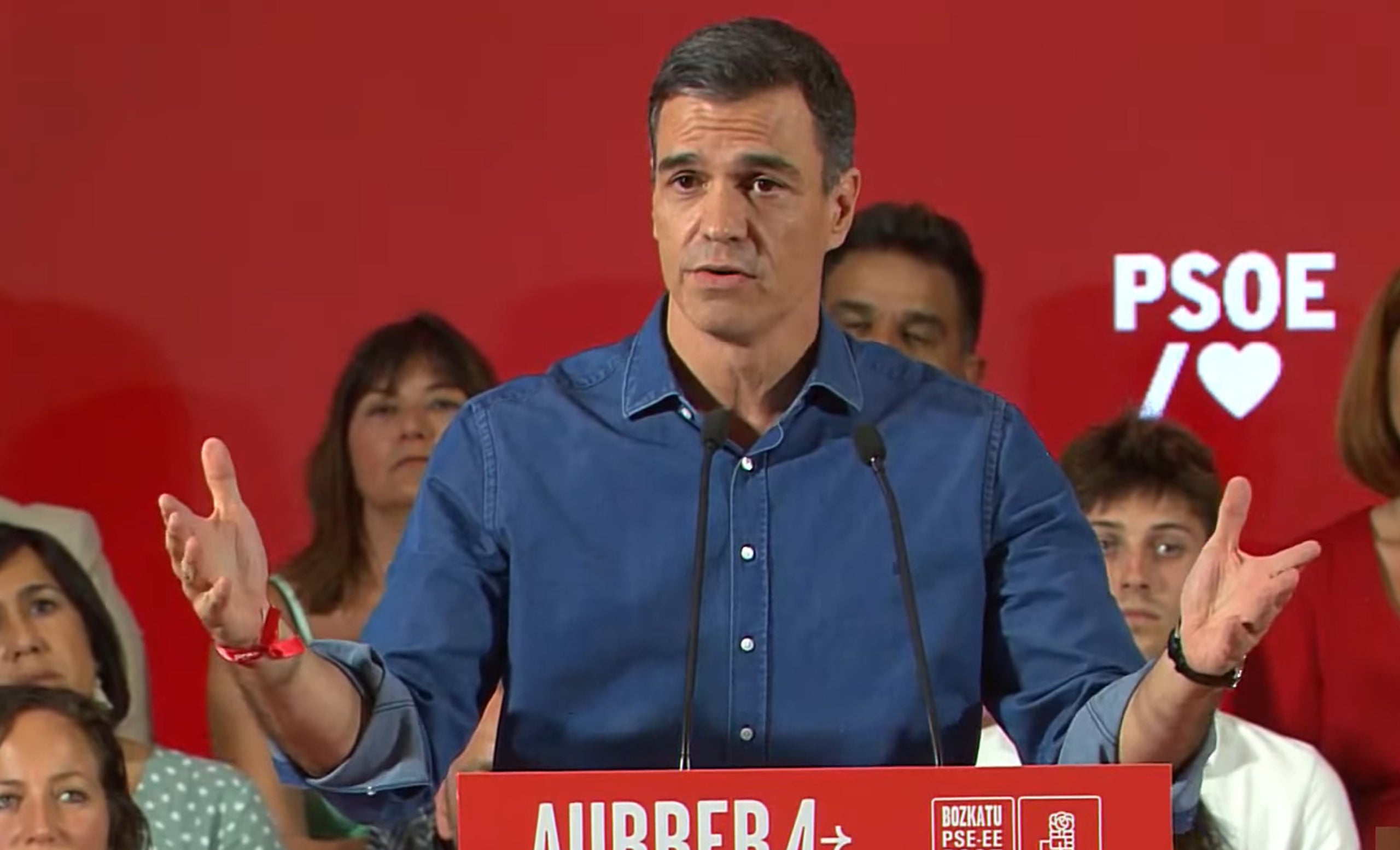 El líder del PSOE, Pedro Sánchez, aquest dimarts a Donosti / ACN