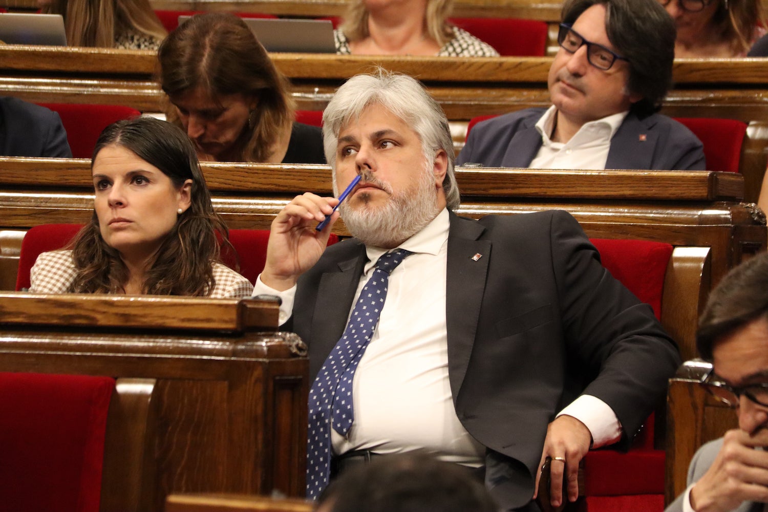 El president de Junts al Parlament, Albert Batet, durant la sessió de control al President de la Generalitat del ple d'aquest dimecres / ACN
