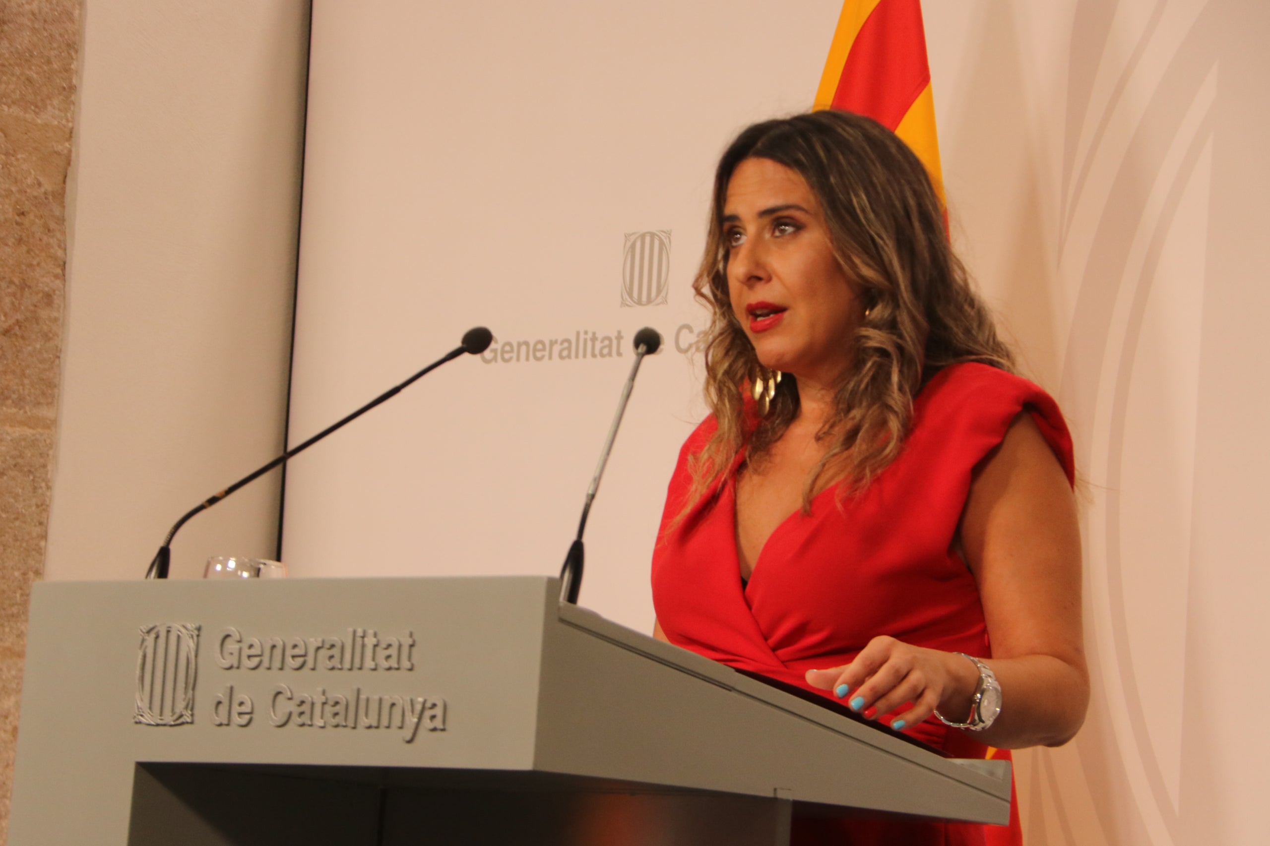 La portaveu del Govern, Patrícia Plaja, durant una roda de premsa / ACN