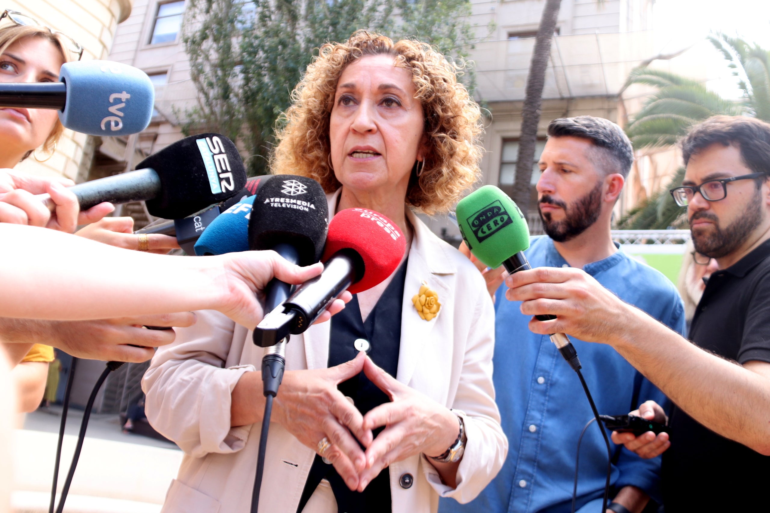La consellera de Territori, Ester Capella, en una atenció als mitjans / ACN