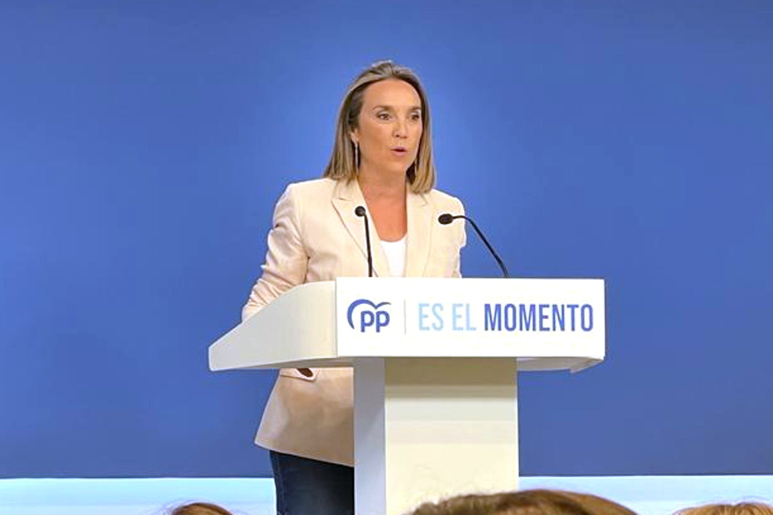 La número dos del PP, Cuca Gamarra, en una roda de premsa / ACN