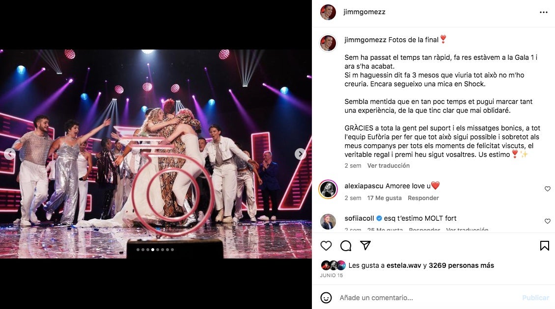 Així va viure la Jim la gran final - Instagram