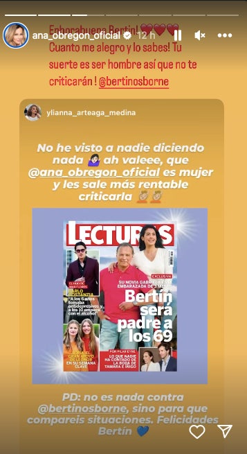 Ana Obregón reacciona a la paternitat de Bertín Osborne - Instagram