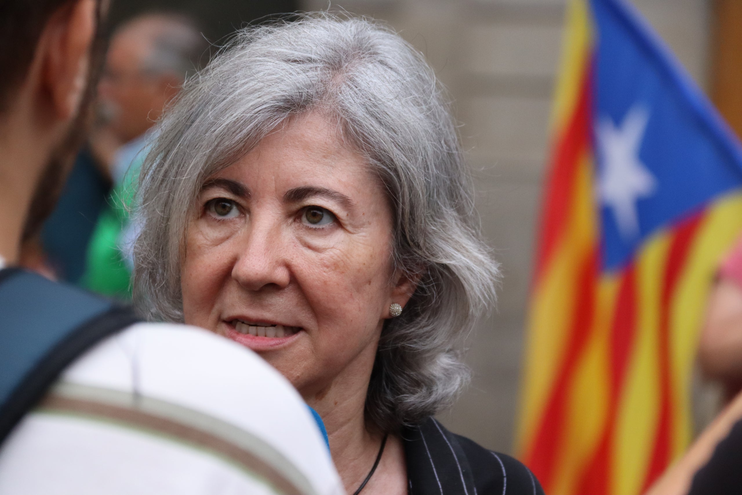 Dolors Feliu, presidenta de l'ANC, a la manifestació convocada per l'entitat aquest dilluns al vespre / ACN