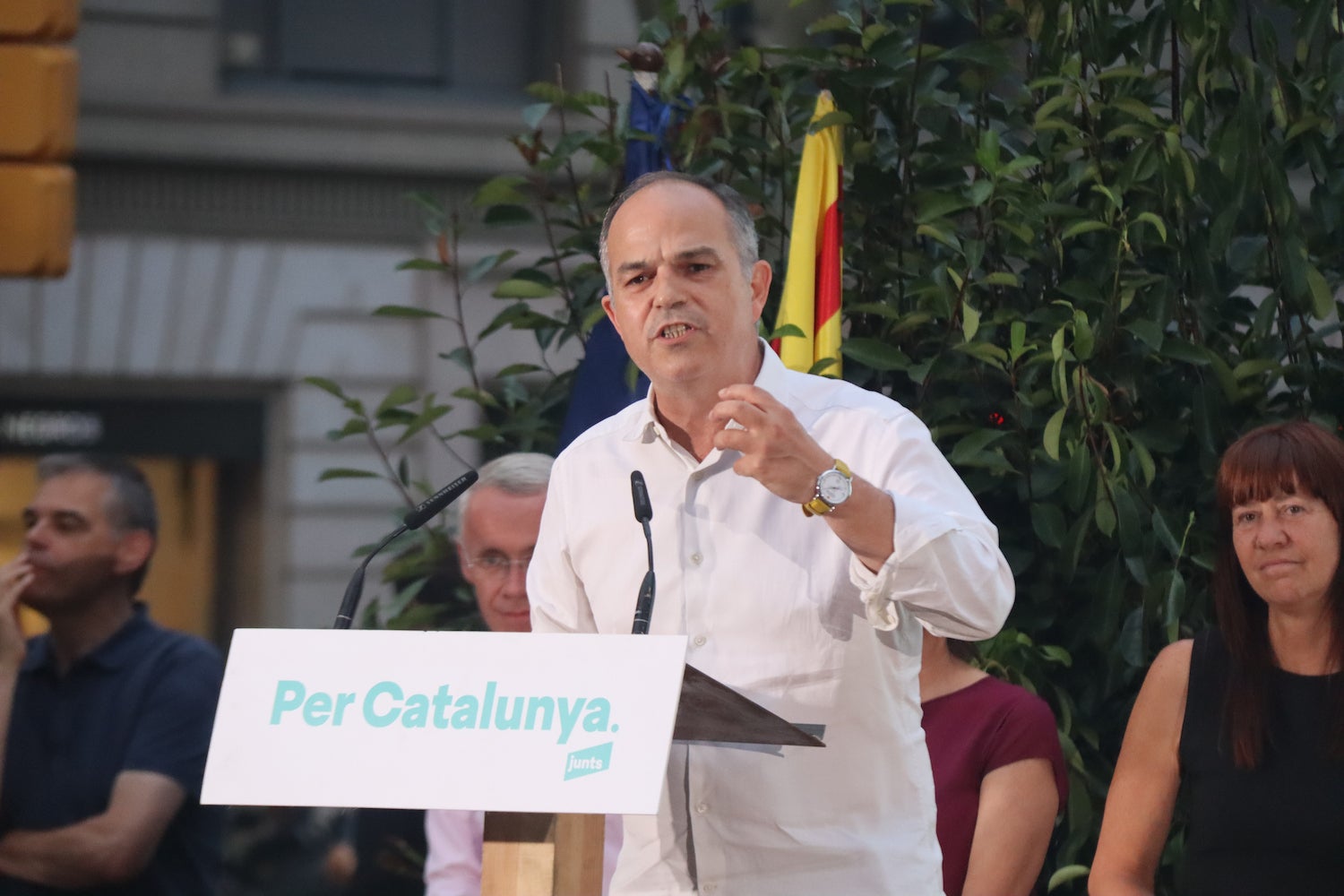 El secretario general de Juntos, Jordi Turull, en el acto de final de campaña de Juntos a Jardinets de Gracia / Marta Vidal - ACN