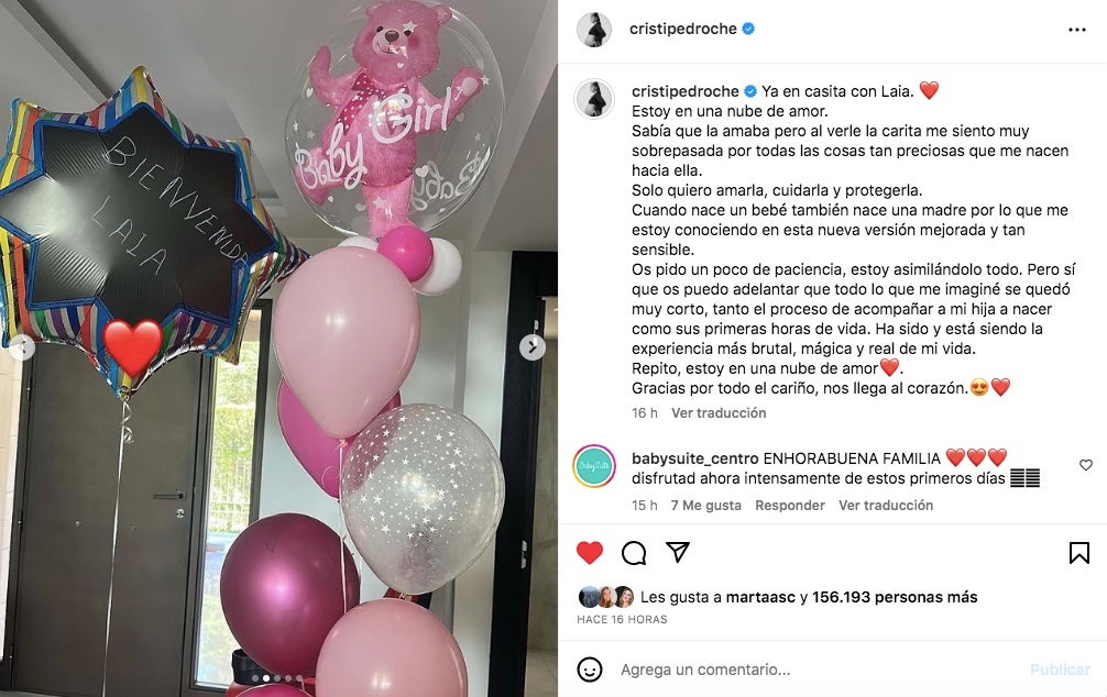 Cristina Pedroche reflexiona sobre el naixement de la filla - Instagram