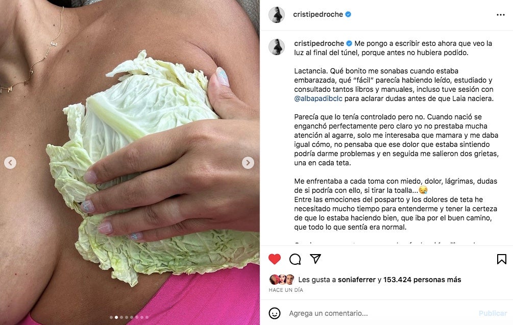 Cristina Pedroche se sincera sobre els problemes amb la lactància - Instagram