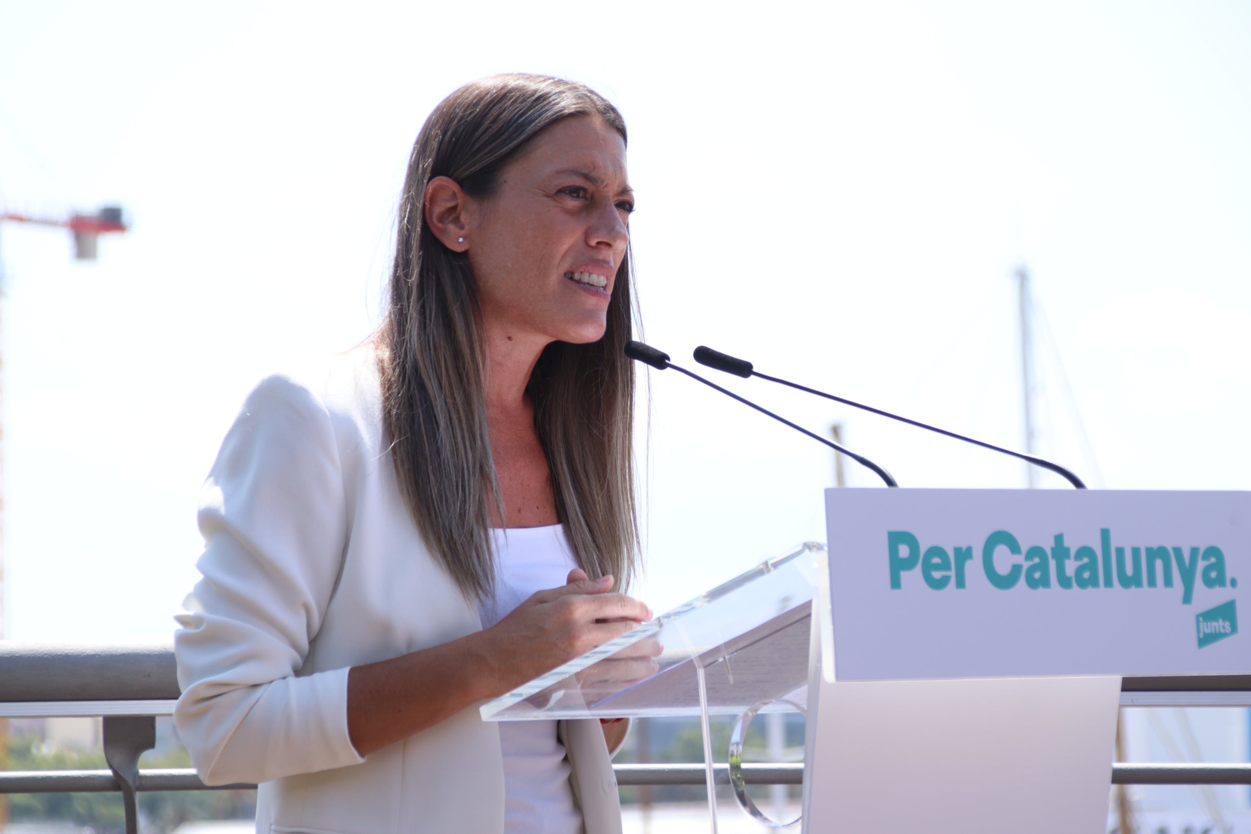 La cap de llista de Junts al Congrés, Míriam Nogueras, durant la presentació de la campanya a les eleccions / ACN
