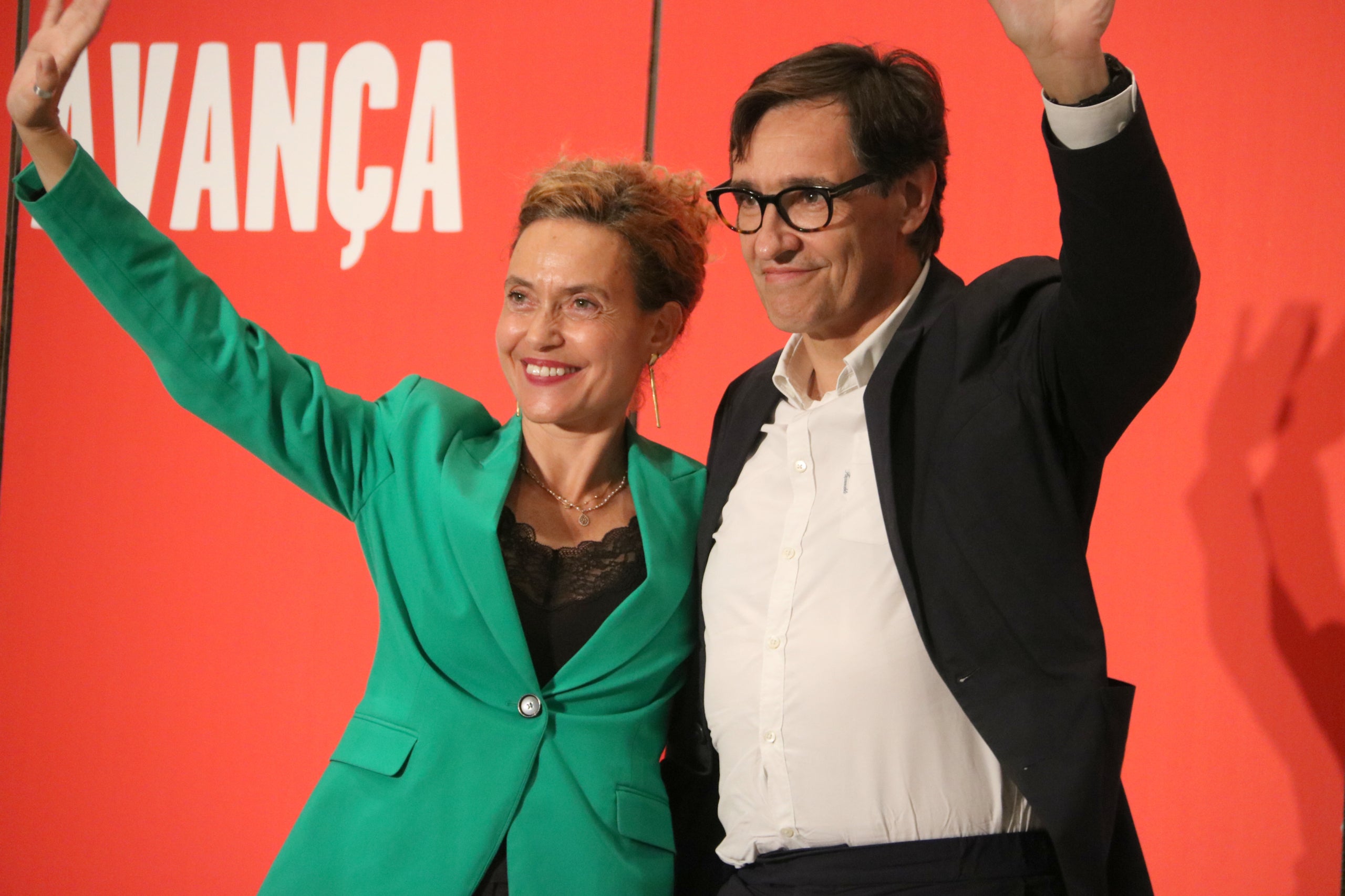 El líder del PSC, Salvador Illa, i la candidata del PSC el 23-J, Meritxell Batet / ACN