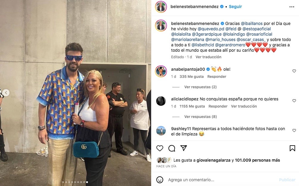 Gerard Piqué i Belén Esteban, junts en una foto - Instagram