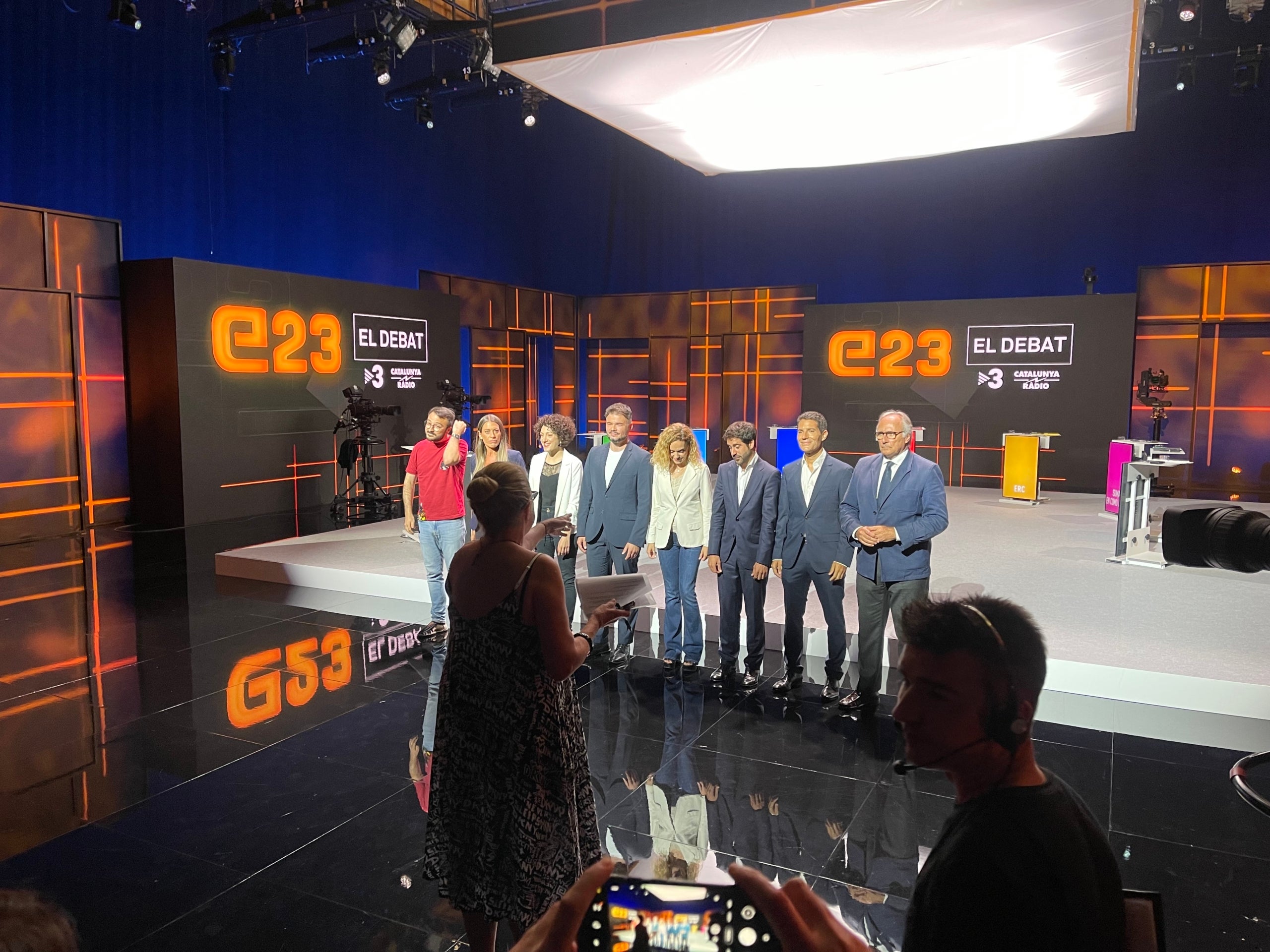 Els candidats del 23-J abans de començar el debat al plató de TV3/Quico Sallés