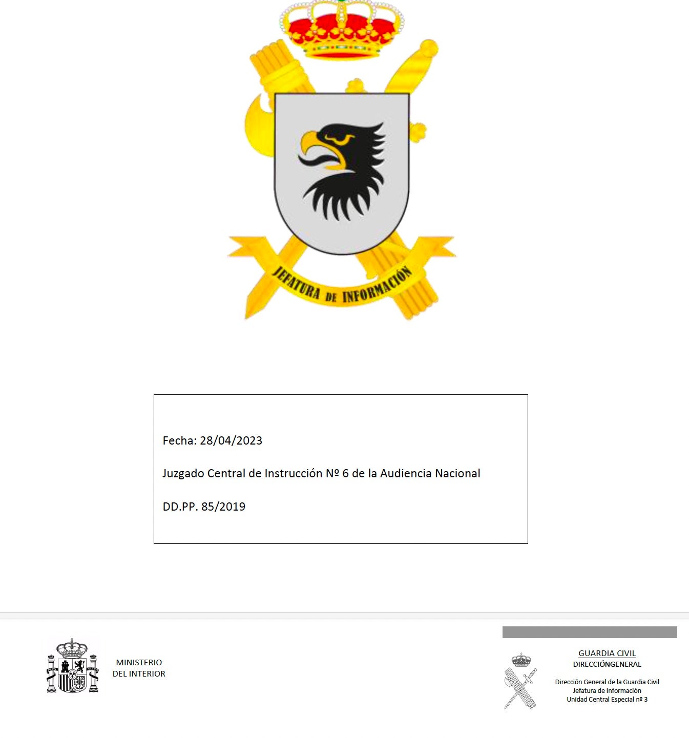 Informe dels serveis d'informació de la Guàrdia Civil sobre Events en el marc de la Volhov/QS