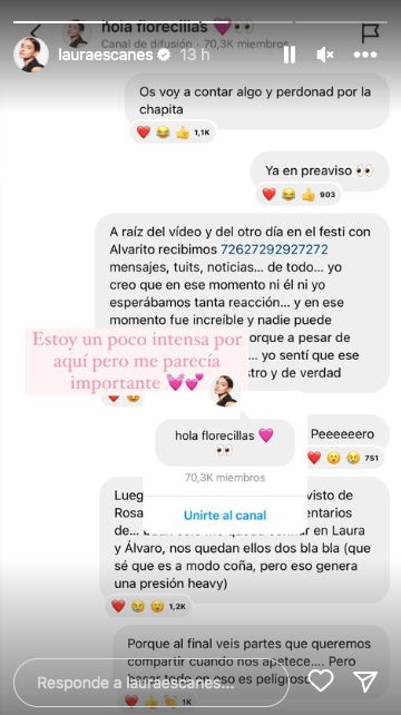 Laura Escanes se sincera sobre los problemas en la relació con Álvaro de Luna - Instagram