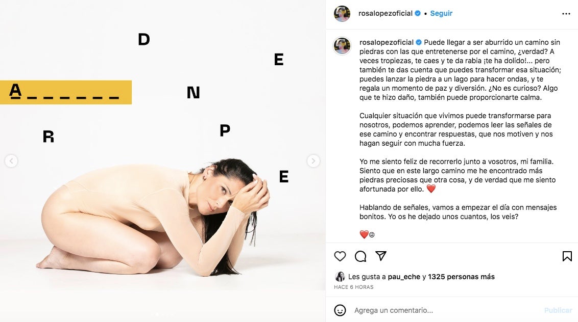 Rosa López reflexiona sobre els mals moments - Instagram