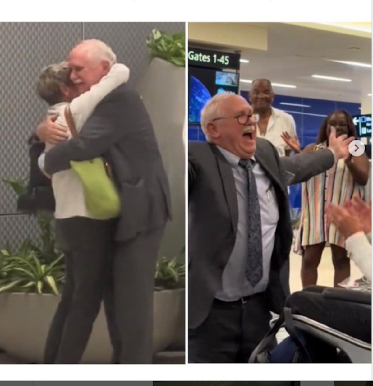 Emotiu retrobament en un aeroport després de seixanta anys sense veure's