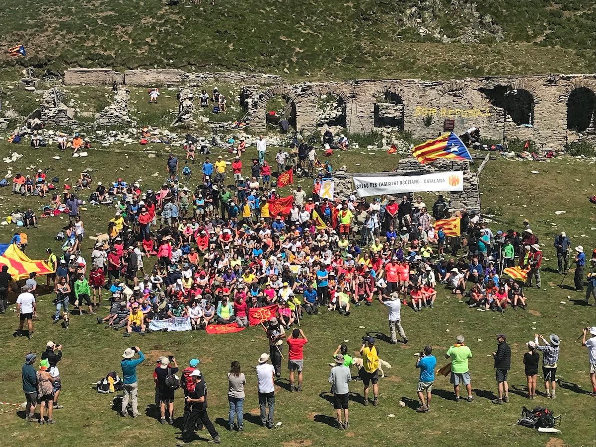 Manifestació a Port de Salau per defensar la llengua / Twitter
