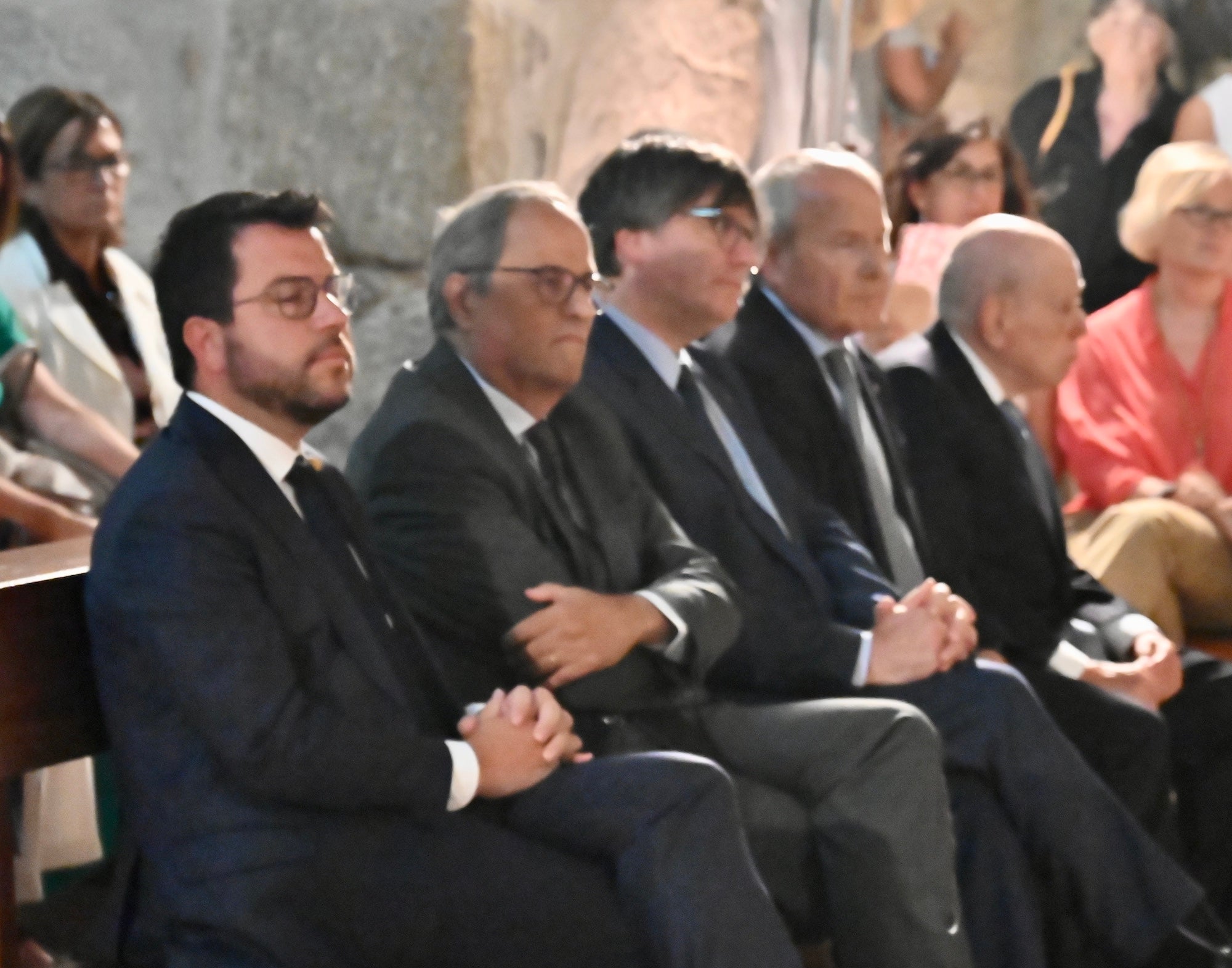 El presidents Aragonès, Torra, Puigdemont, Montilla i Pujol/Josep Maria Montaner