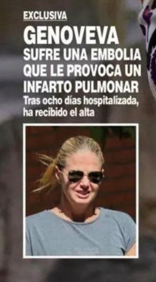 Genoveva ingressa a l'hospital amb un infart pulmonar - Hola