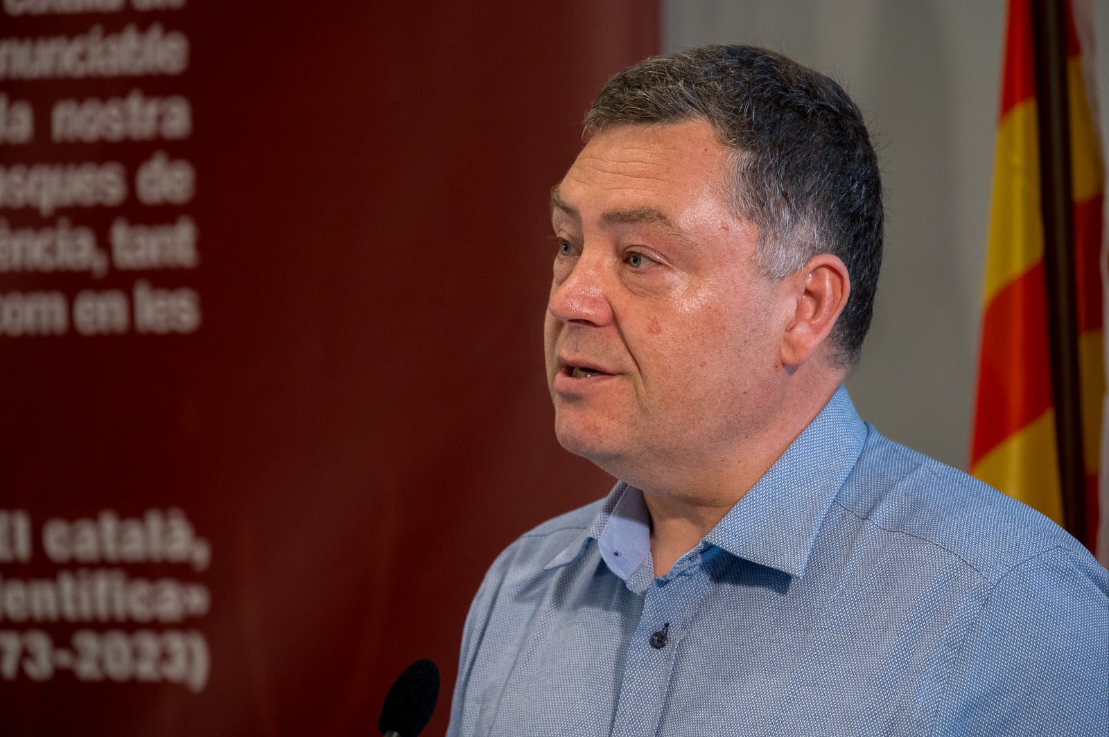 Pele Broberg, en un moment de la seva intervenció explicant el cas de Grenlàndia i els inuit/Josep Maria Montaner