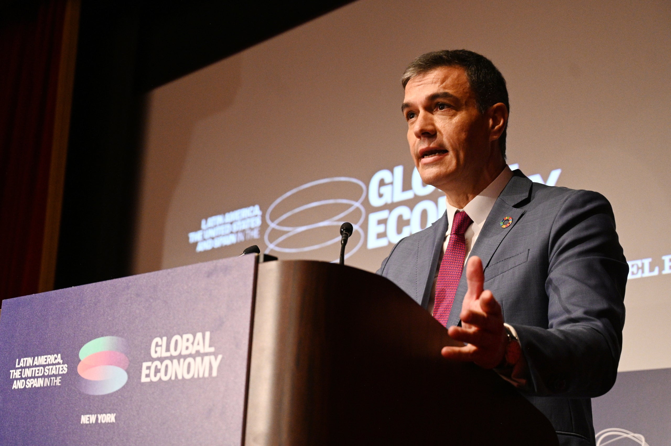 El president espanyol en funcions, Pedro Sánchez, en roda de premsa des de Nova York / ACN