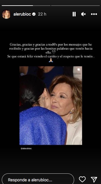 Alejandra Rubio agraeix els missatges d'estima que ha rebut - Instagram