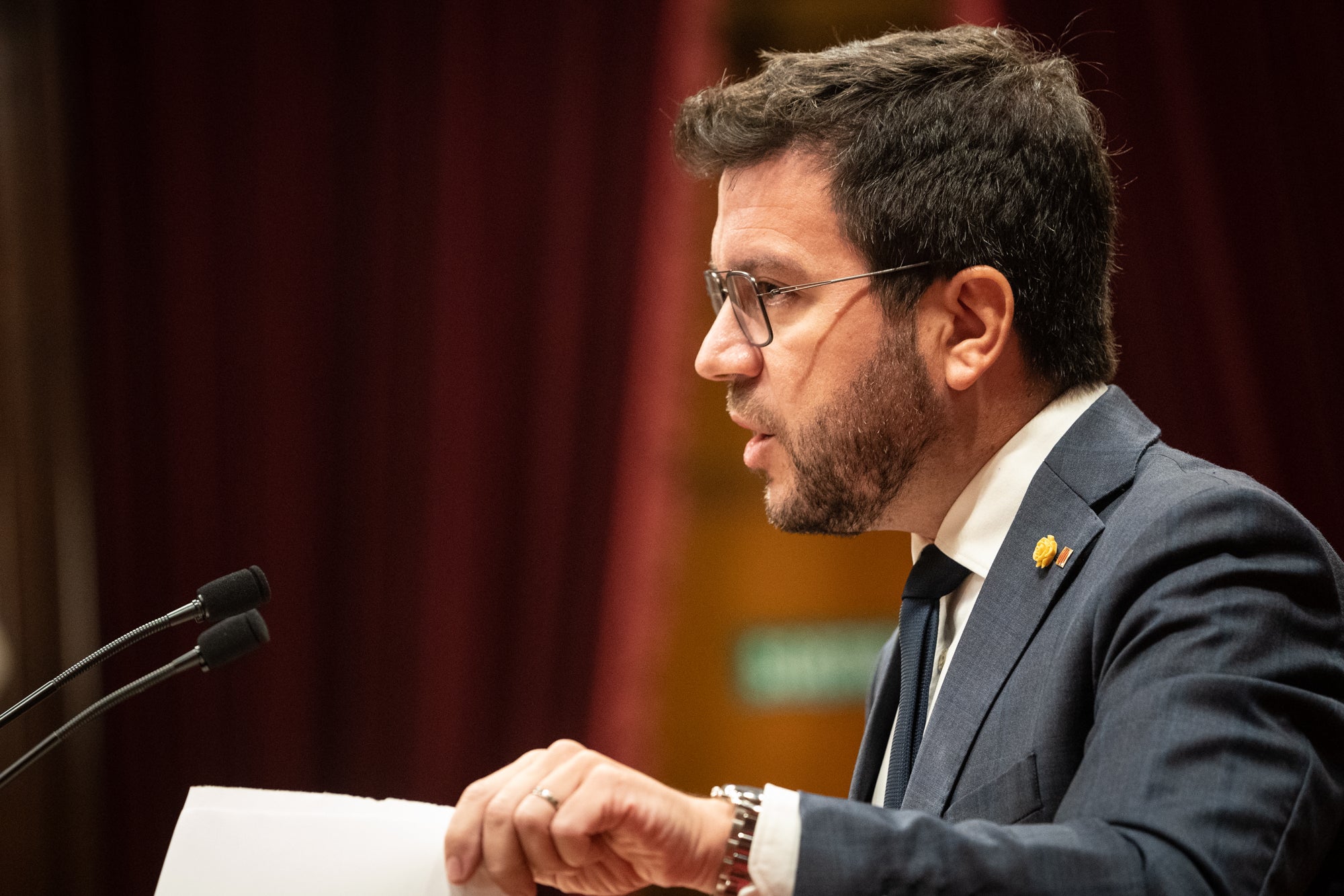 Pere Aragonés al darrer debat de política general, al Parlament / Mireia Comas
