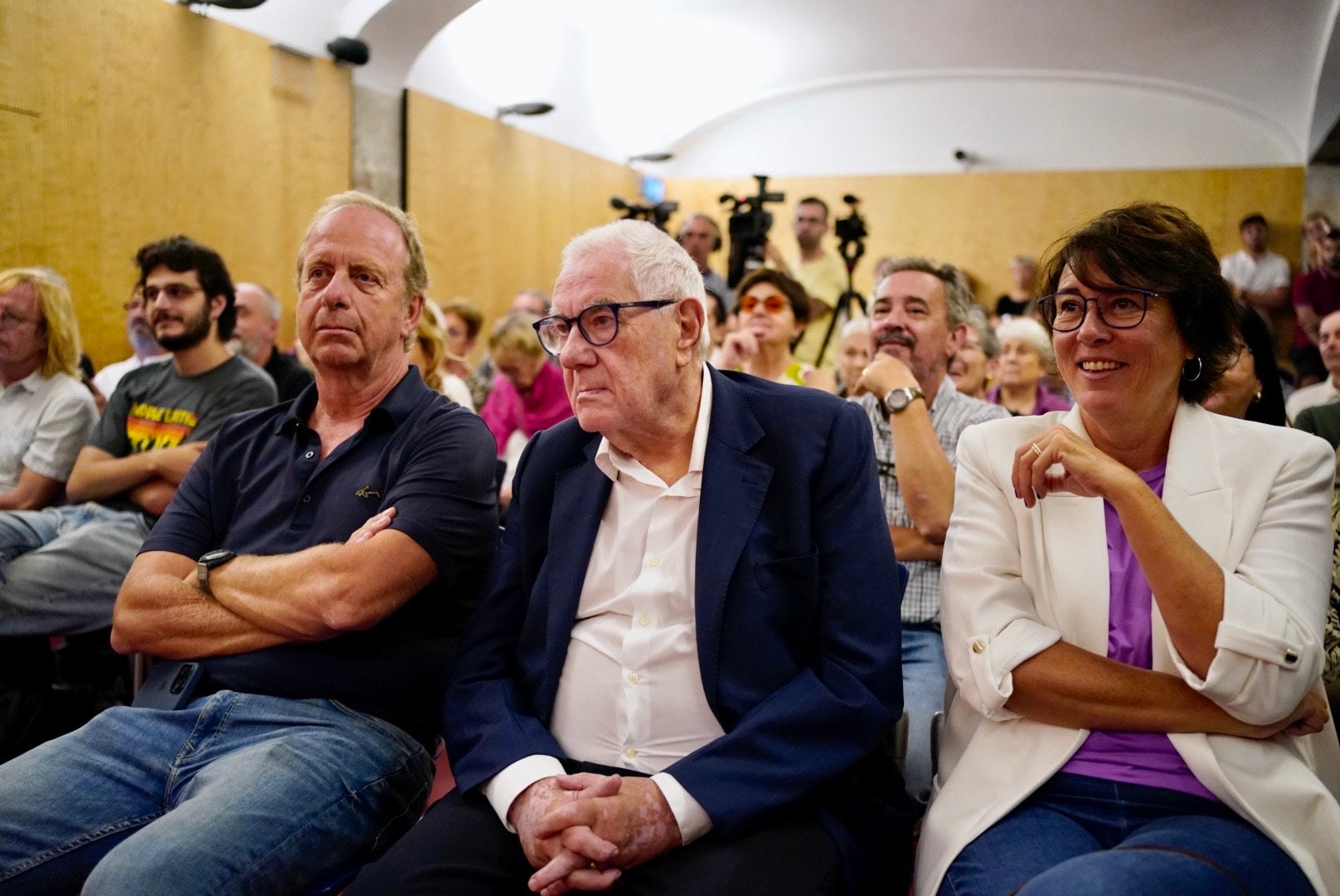 Quim Jubern, Ernest Maragall i Diana Riba entre el públic del debat sobre l'amnistia/Mireia Comas