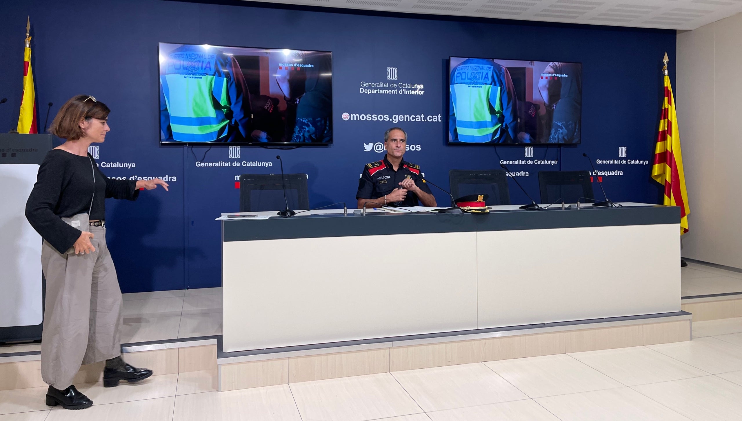 El sotscap d'Informació dels Mossos d'Esquadra, l'intendent David Sànchez, en el moment d'explicar l'operació Drakaris/Quico Sallés