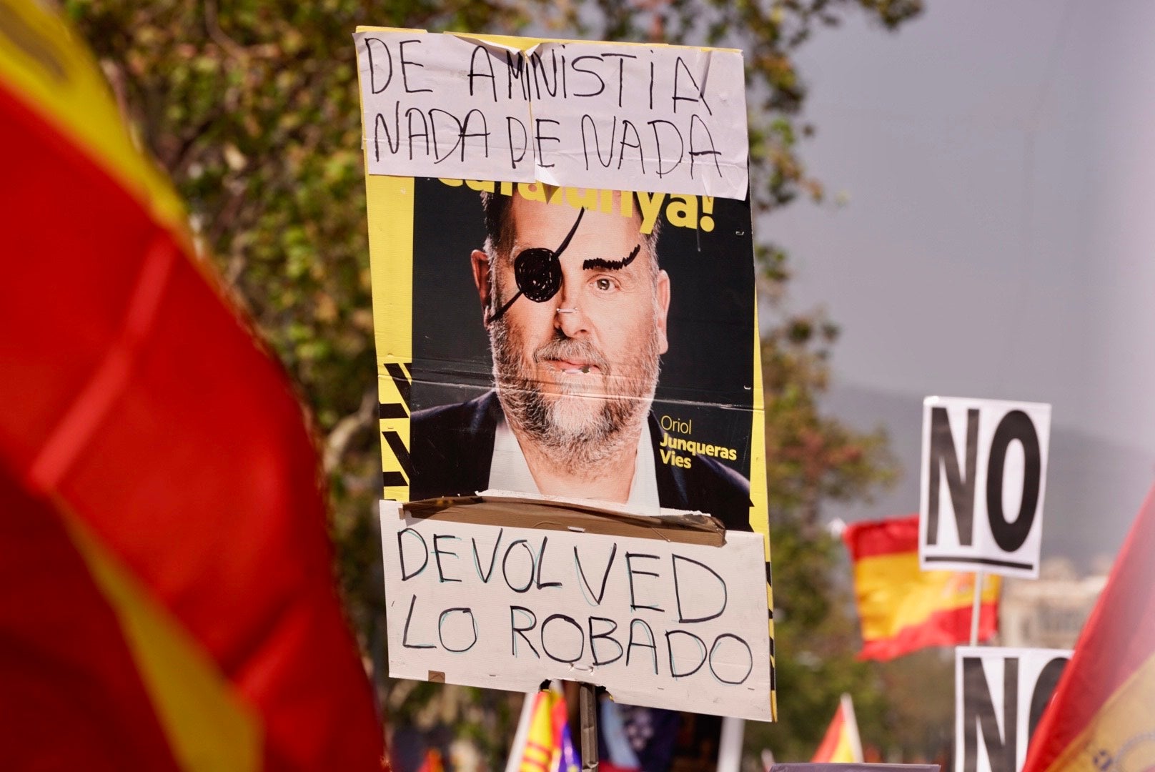 Imagen de la manifestación españolista del 8 de octubre en Barcelona / Mireia Comas